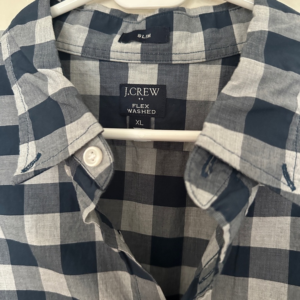 J. Crew Men's Blue Checkered Shirt